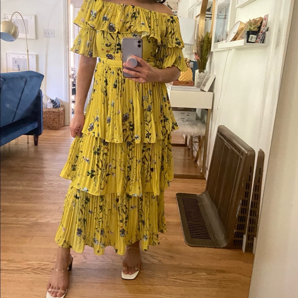Aqua Floral Ruffle Dress by Bloomingdale’s
